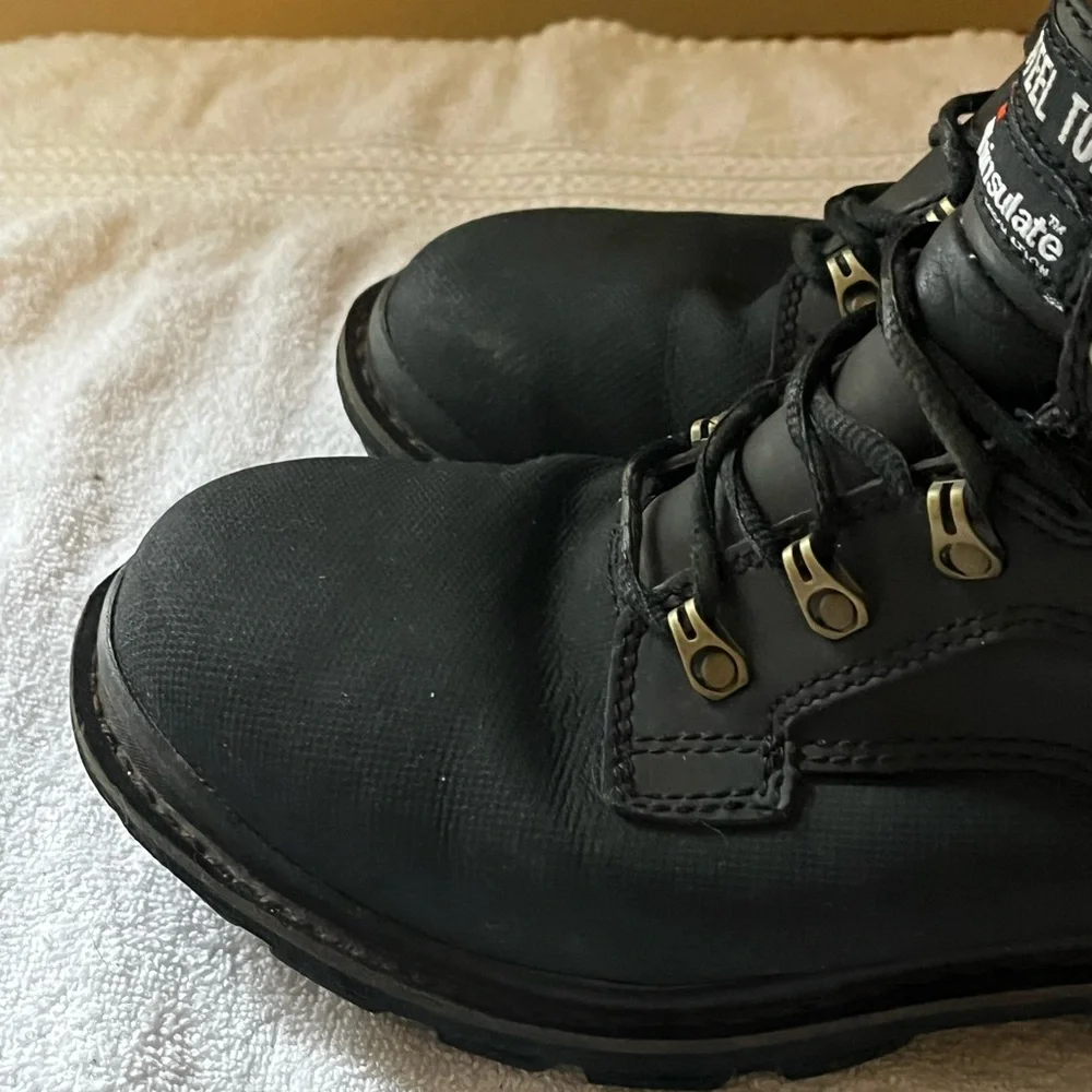 Caterpillar Black Waterproof Steel Toe Safety Shoes Sz 9.5